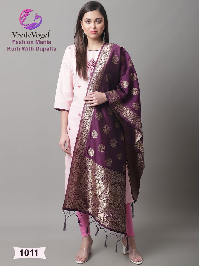 Vredevogel Fashion Mania Wholesale Cotton Kurtis With Dupatta